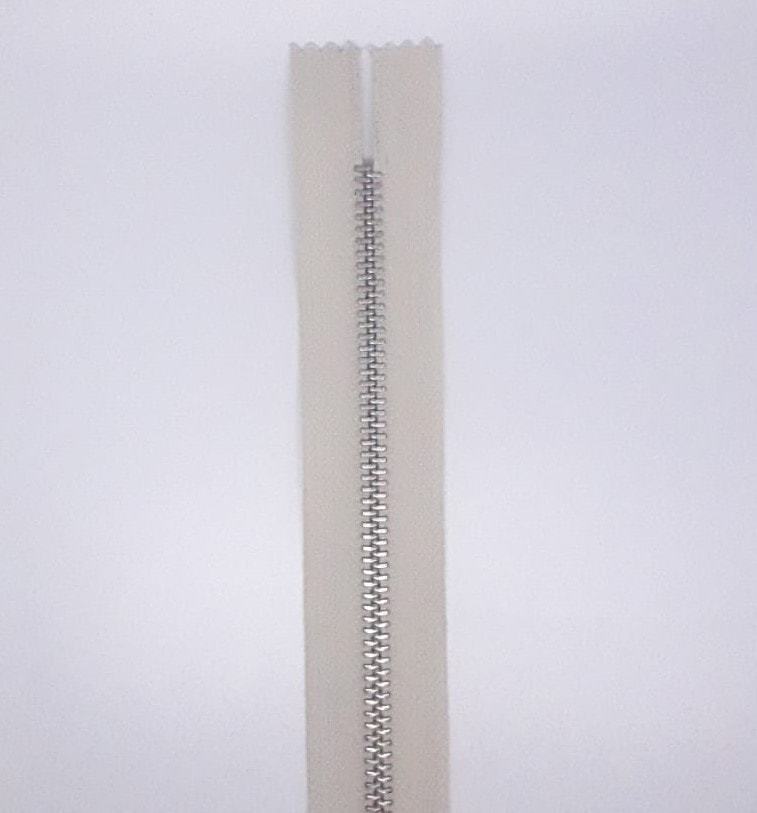 TİT T/5 Metal Fermuar - Beyaz Diş 50 Ad. (1 pk) Taş Rengi - 55 cm