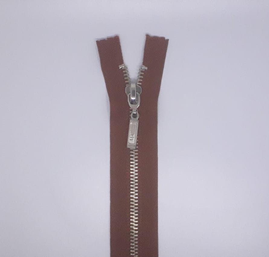 TİT T/5 Metal Fermuar - Beyaz Diş 50 Ad. (1 pk) Viski - 65 cm