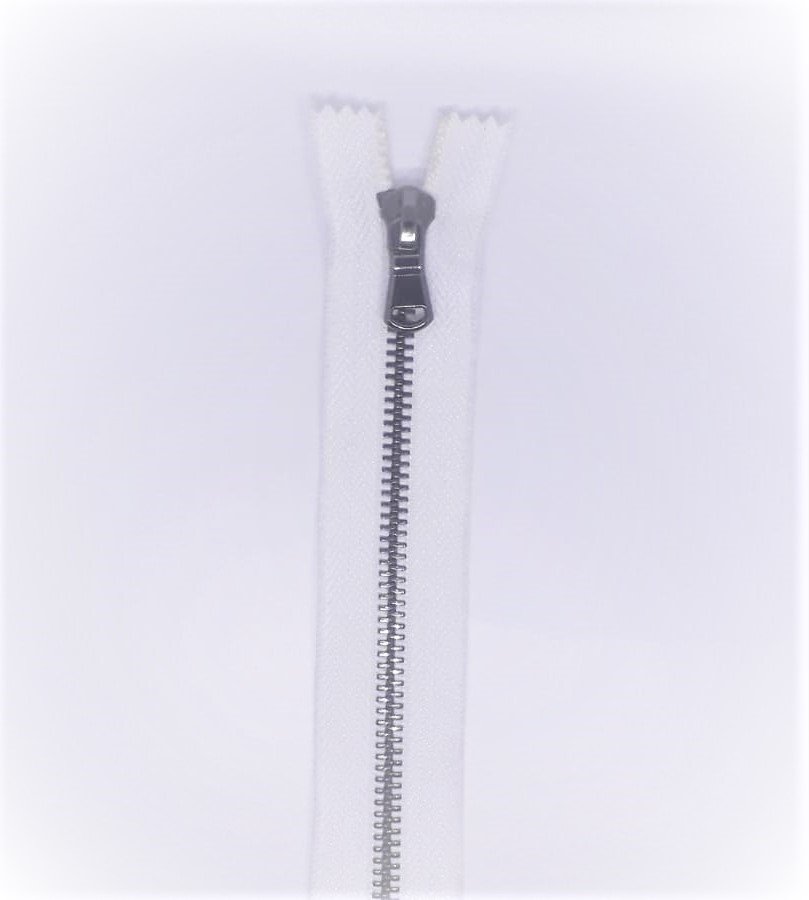 TİT T/5 Metal Fermuar - Black Nikel (Siyah) Diş 50 Ad. (1 pk) Beyaz - 55 cm