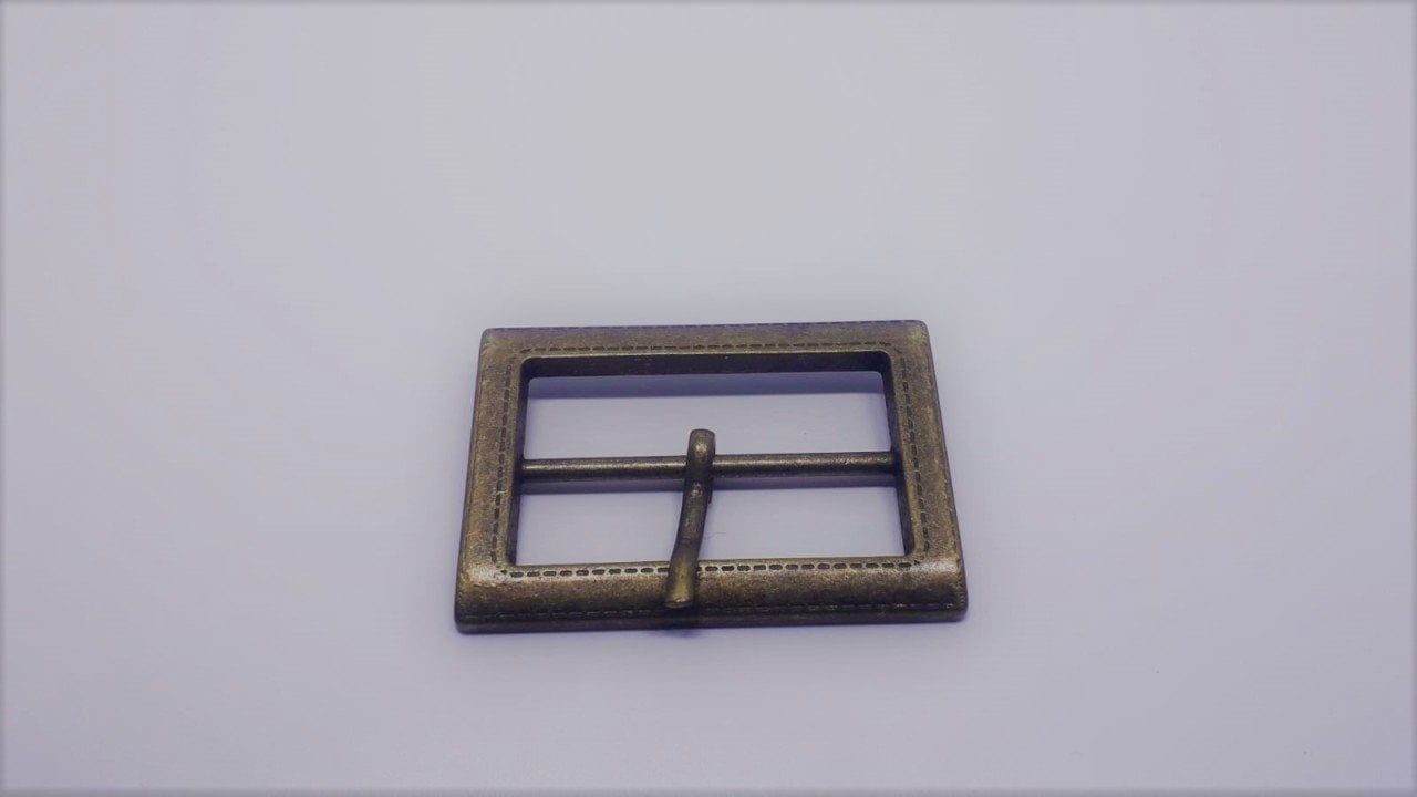 Yanları Çizgili Zamak Toka - 100 Ad. (1 pk) Antik Oksit Büyük Boy