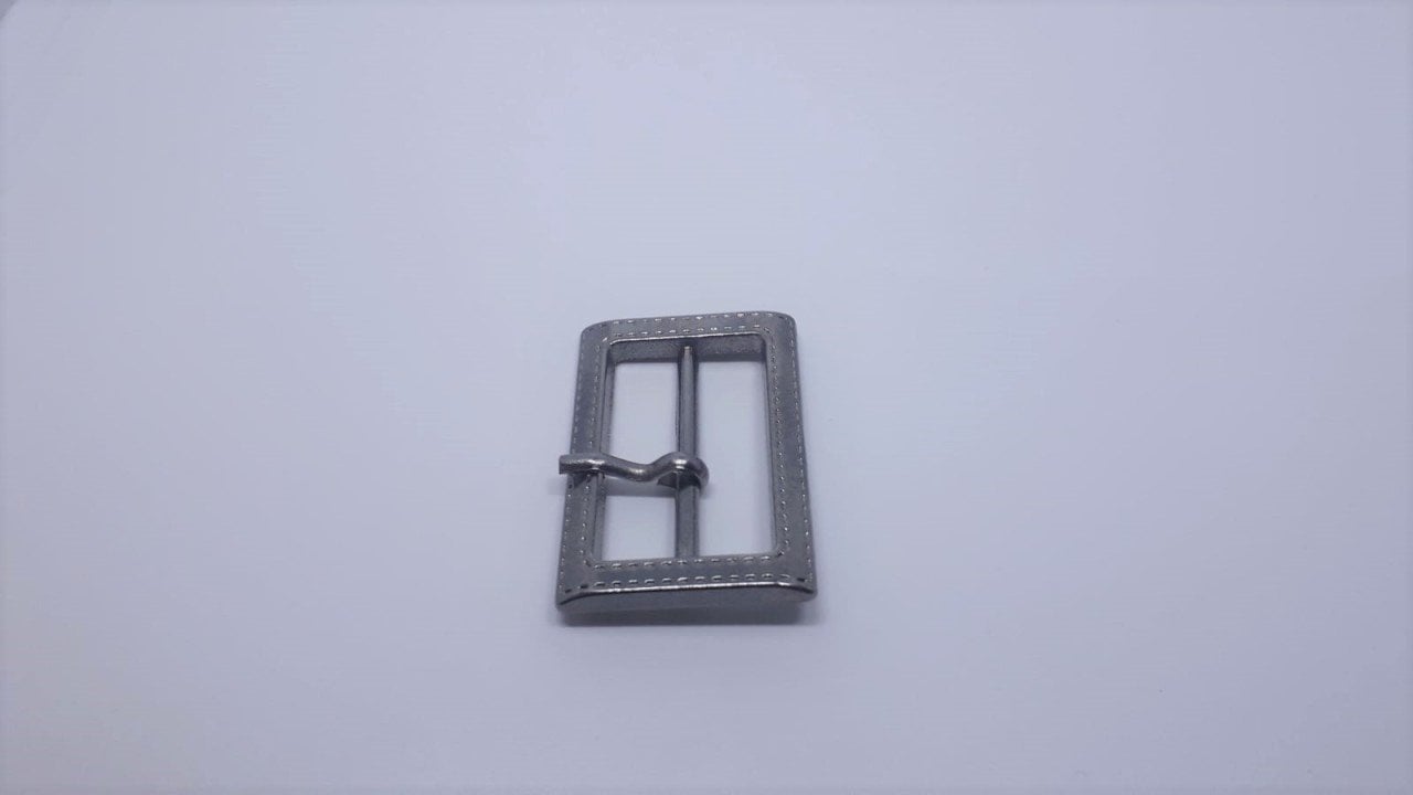 Yanları Çizgili Zamak Toka - 100 Ad. (1 pk) Black Nikel Orta Boy