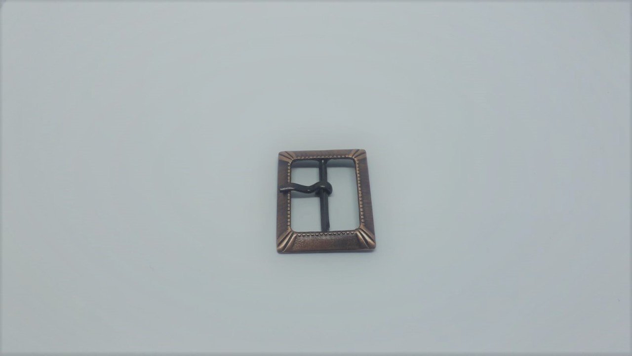 Köşeleri Desenli Zamak Toka - 100 Ad. (1 pk) Bakır Oksit Küçük Boy