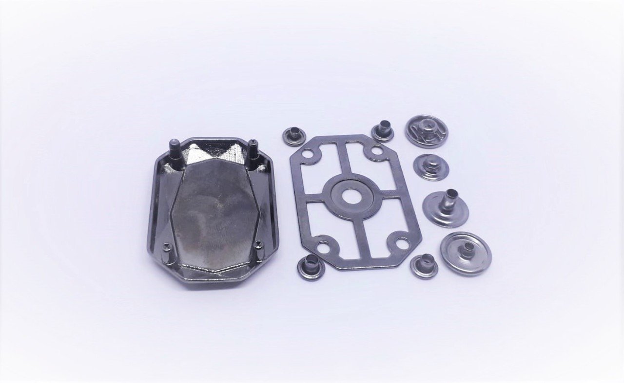 Kilim Desenli Çıtçıt Modeli - 50 Ad. (1 pk) Black Nikel