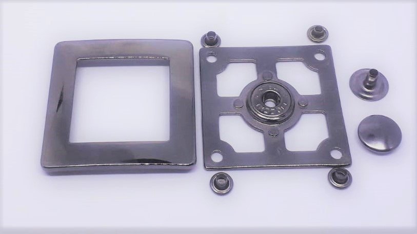 Kare Model - Çıtçıt - 50 Ad. (1 pk) Black Nikel Büyük Boy