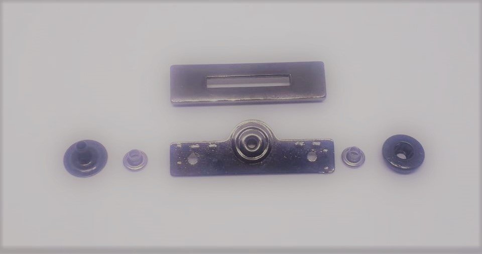 Dikdörtgen arası boşluklu çıtçıt - 50 Ad. (1 pk) Black Nikel Büyük Boy