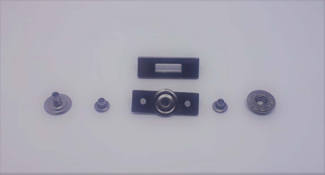 Dikdörtgen arası boşluklu çıtçıt - 50 Ad. (1 pk) Black Nikel Küçük Boy