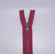 Metal Fermuar - Nikel Diş rengi - Her Çeşit Fermuar Renkleri Kırmızı - 65 cm