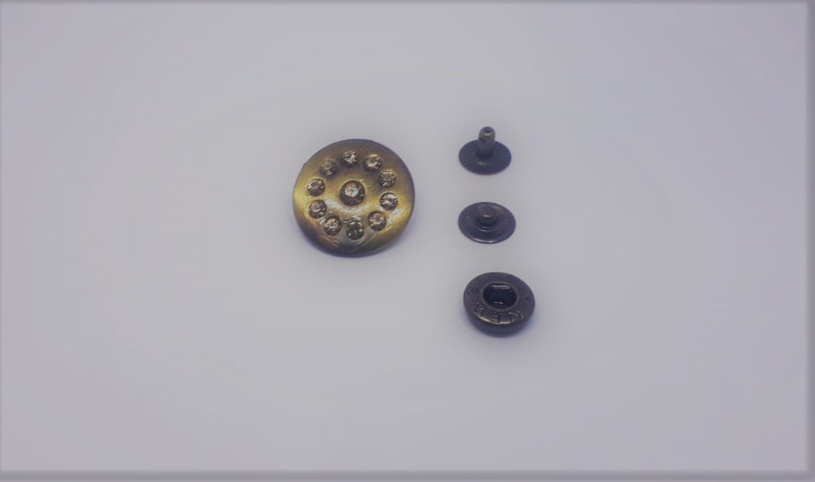 Taşlı Çıtçıt Model 1 - 100 Ad.(1 pk) Antik Oksit