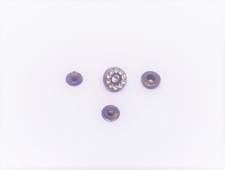 Taşlı Çıtçıt Küçük Model 2 - 100 Ad. (1 pk) Antik Oksit