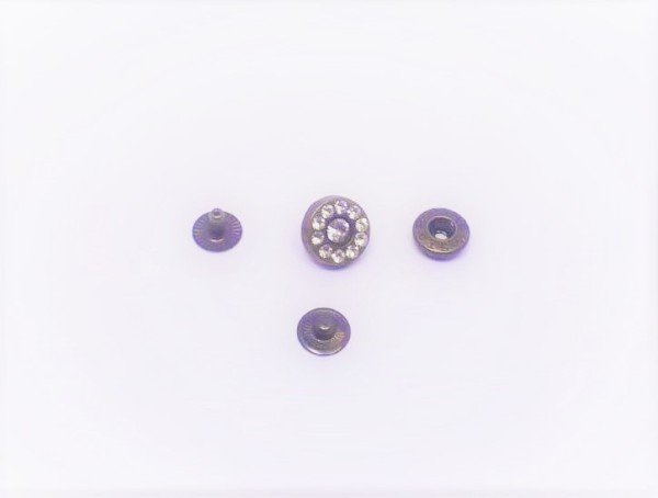 Taşlı Çıtçıt Küçük Model 2 - 100 Ad. (1 pk) Antik Oksit