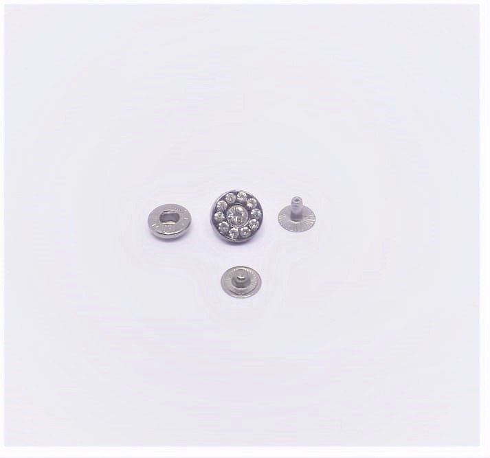 Taşlı Çıtçıt Küçük Model 2 - 100 Ad. (1 pk) Black Nikel