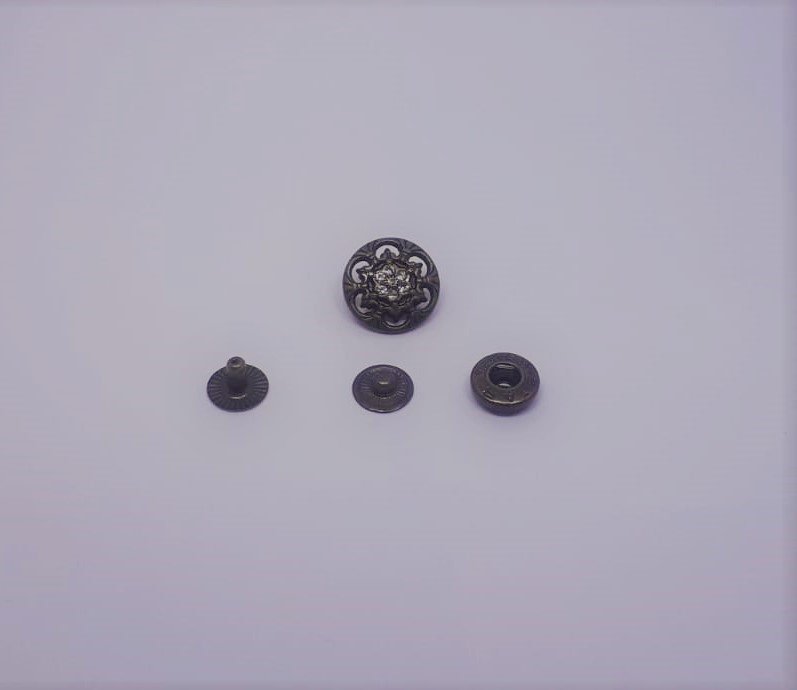 Taşlı Çıtçıt Model 3 - 100 Ad. (1 pk) Antik Oksit