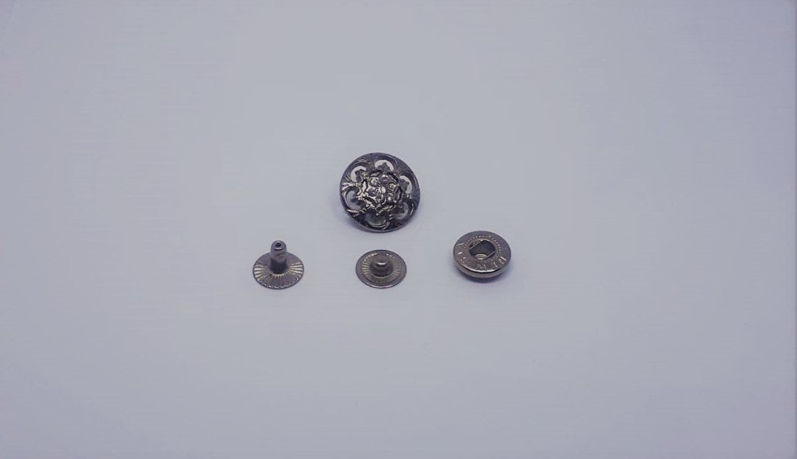 Taşlı Çıtçıt Model 3 - 100 Ad. (1 pk) Black Nikel