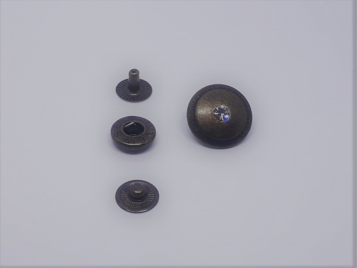 Taşlı Çıtçıt Model 6 - 100 Ad. (1 pk) Antik Oksit