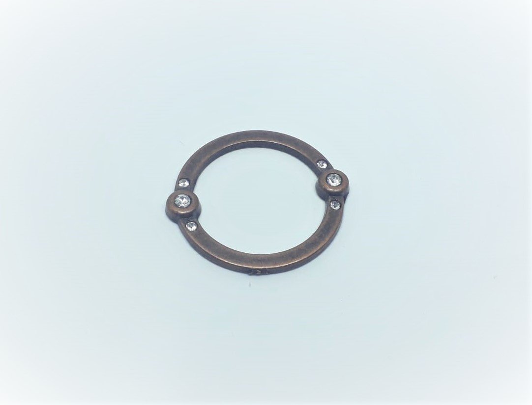 Yuvarlak Yanları 3 taşlı Model - 100 Ad. (1 pk) Bakır Oksit Büyük Boy