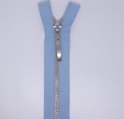 TİT T/5 Metal Fermuar - Beyaz Diş 50 Ad. (1 pk) Bebe Mavisi - 55 cm