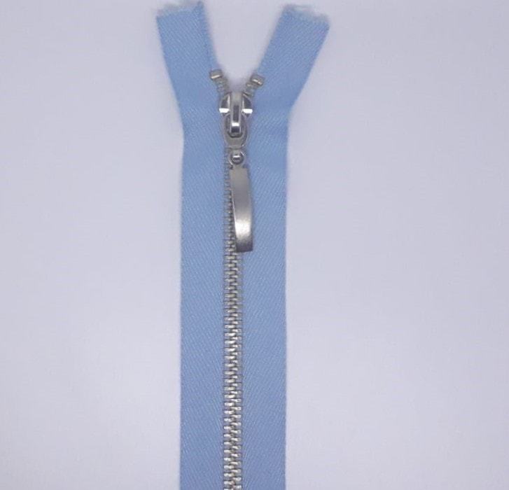 TİT T/5 Metal Fermuar - Beyaz Diş 50 Ad. (1 pk) Bebe Mavisi - 65 cm